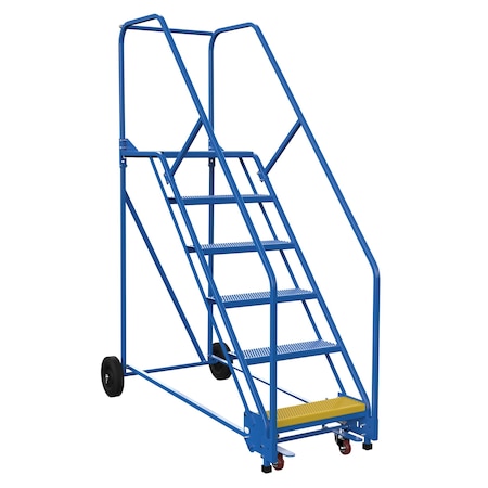 Vestil 90 H Steel Warehouse Ladder, 58 deg Perf, 6 Step, 21", 6 Steps LAD-6-21-P